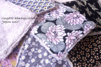 Lingette lavable 'japon noir & gris'