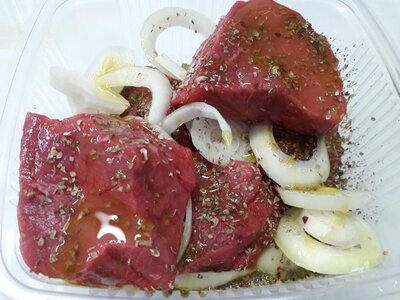 Pavé de boeuf mariné