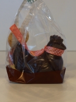 1 cocotte chocolat noir garnie