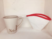 Filtre à café lavable biais rouge à pois