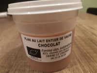 Flan au lait entier gout  chocolat