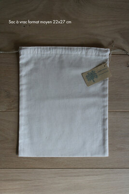 Sac à vrac en coton bio - moyen