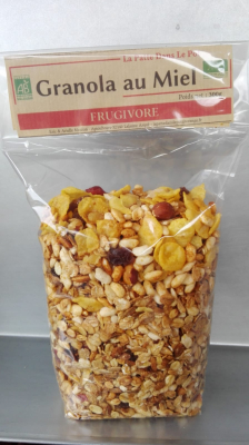 Frugivore: granola miel et fruits secs