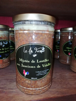 Mijotée de lentilles aux saucisses de volailles