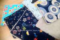 Lingette lavable  'japon bleu'