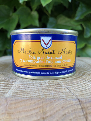 Foie gras de canard et sa compotée d'oignons confits 120 g