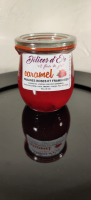 Caramel fleur de sel, framboises et