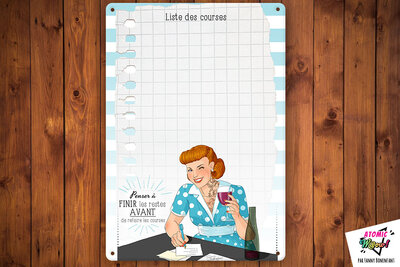 Mémo liste de courses effaçable – moera style vintage