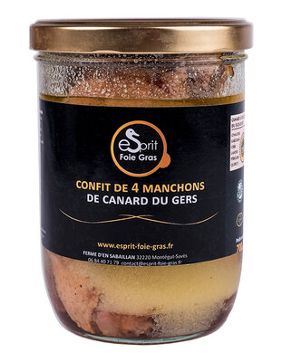 Confit de 4 manchons de canard du gers - 700 g