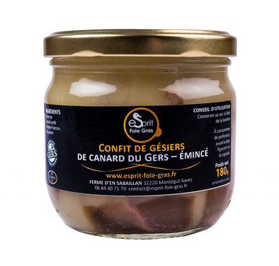 Confit de gésiers de canard du gers - emincé 180 g