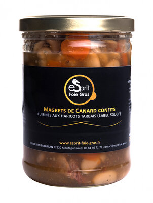 Magrets de canard confits cuisinés aux haricots tarbais (label rouge) 750 g