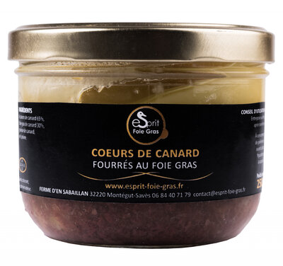 Coeurs de canard fourrés au foie gras du gers - 250 g