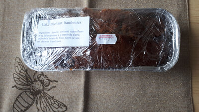 Cake miel aux framboises