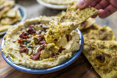 Galettes spécial houmous au zaahtar et au thym