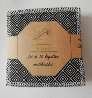 Lot de 10 lingettes losange noir