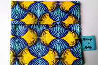 Pochette lavable 'jaune et bleu'