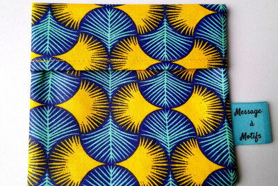 Pochette lavable 'jaune et bleu'