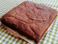 Part de brownie chocolat et farine de châtaigne