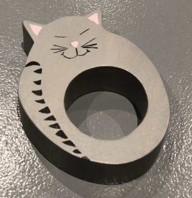 Coquetier chat gris