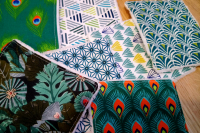 Lingette lavable 'paon'