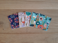 Les 6 cotons démaquillants - fleurs turquoises