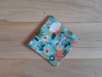 Serviette de table - fleurs turquoise/bleu ciel