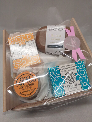 Coffret  boite à savon en bois liqu