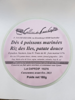 Dés de poissons marinés riz des îles