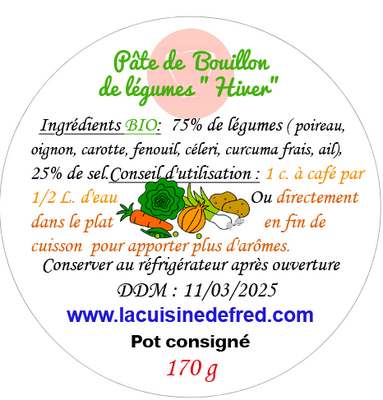 Pâte de bouillon de légumes