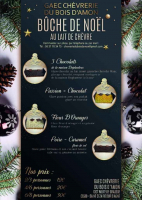 Bûche au lait de chèvre bio aux 3 chocolats de la maison duplanteur 2 personnes