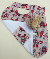 Bavoir réversible motif chouett