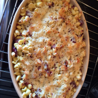 Gratin de spaetzle au munster et lardons