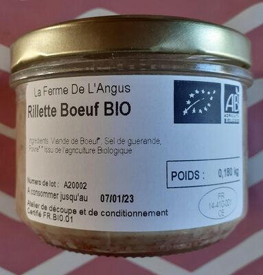 Rillettes de boeuf d'angus bio