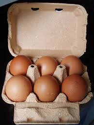 Oeufs frais pleins airs par 6
