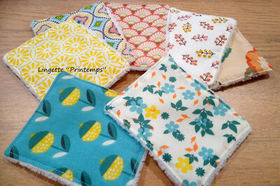Lingette lavable 'printemps'