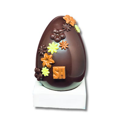 Oeuf floral chocolat noir