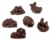 18 figurines en chocolat noir