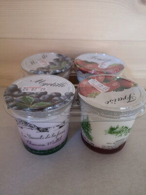Yaourts 2 myrtilles, 2 fraises
