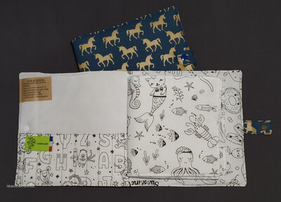 Livre à colorier lavable licorne doré