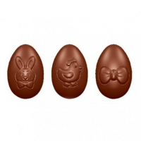 3 oeufs en chocolat au 'lait' 6 cm
