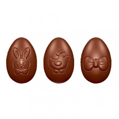 3 oeufs en chocolat au 'lait' 6 cm