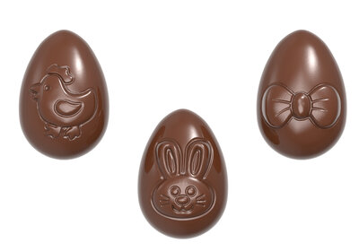 3 oeufs en chocolat noir 6 cm