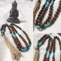 Mala turquoise et bois wengé