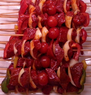 Brochettes de boeuf marinées