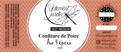 Confiture de poire aux 4 épices