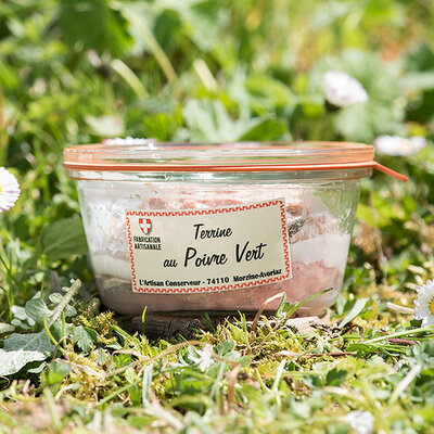 Terrine artisanale au poivre vert
