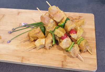 Brochette de dinde au curry