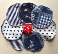 Set lingettes lavables bleues