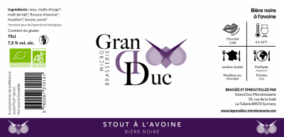 Bière noire stout à l'avoine 75cl