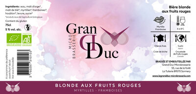Blonde fruits rouges myrtilles framboise 75cl